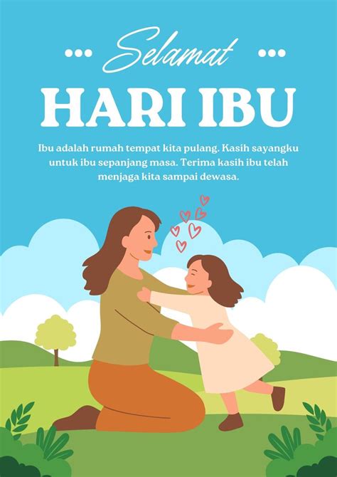 Biru Ilustrasi Poster Spesial Ucapan Hari Ibu Templates By Canva In