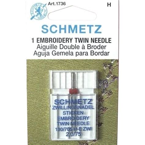 Schmetz 130 705h E Zwi Embroidery Twin Sewing Machine Needle Size 3 0 75 Home And Kitchen