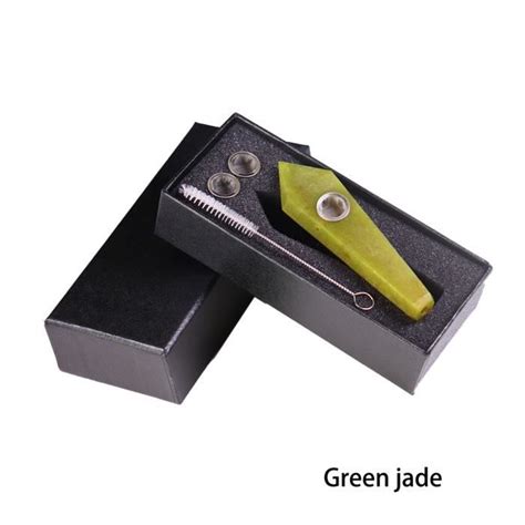 Pierre Vendue Seule Green Jade Baguette En Cristal Naturel Tube De