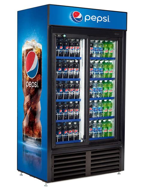 Qbd Cd40 Double Sliding Door Upright Pop Juice Fridge Cooler 34 Cuft Fed