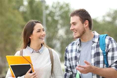 Two Students Walking and Talking Stock Photo - Image of dating, date: 86230046