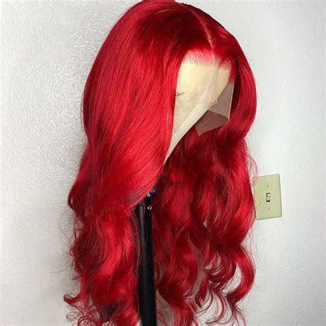 Lace Front Wigs Red Color Body Wave Human Hair Wigs