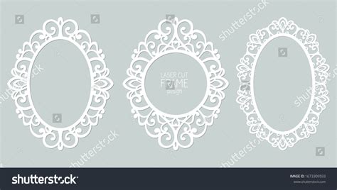 Set Abstract Oval Frames Swirls Vector Stock Vector Royalty Free