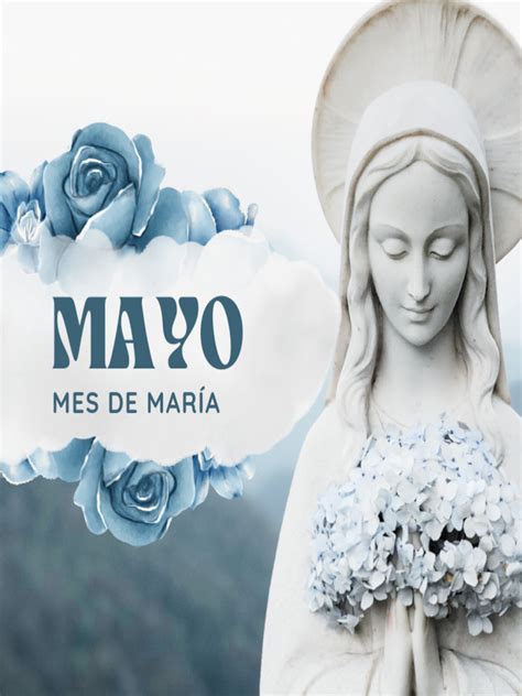 Post De Instagram Mayo Mes De Virgen María Minimalista Azul Pdf