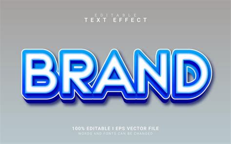 Efecto De Texto Vectorial D De Marca Totalmente Editable Vector Premium