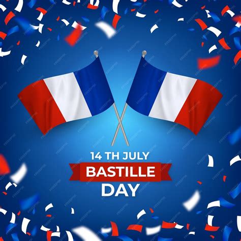 Free Vector Realistic Bastille Day Concept