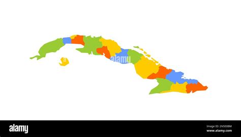 Cuba Political Map Of Administrative Divisions Provinces Blank