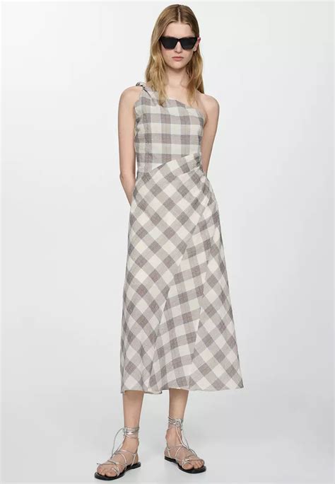 Jual Mango Checkered Asymmetrical Dress Original Zalora Indonesia