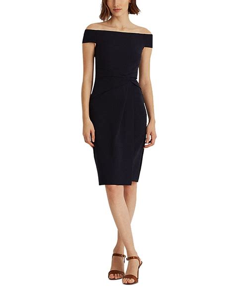 Lauren Ralph Lauren Crepe Off The Shoulder Dress Macys