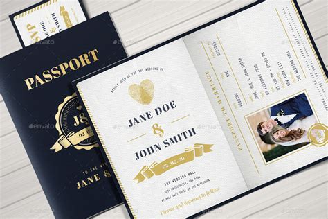 Passport Wedding Invitation Print Templates Graphicriver