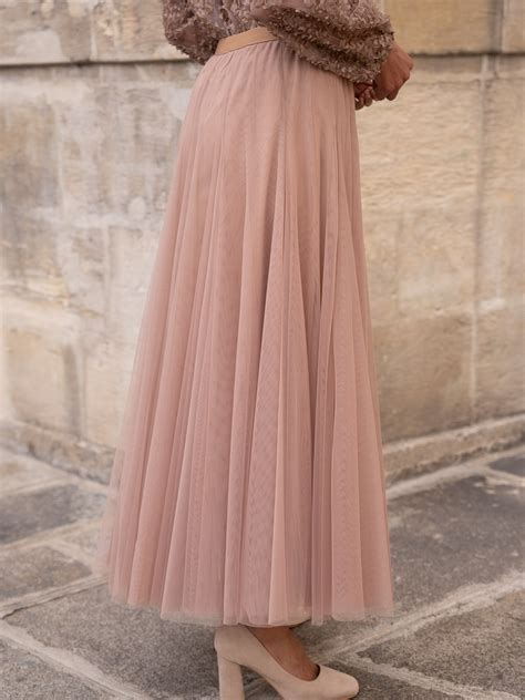 Long Brown Tulle Skirt Lana Glash