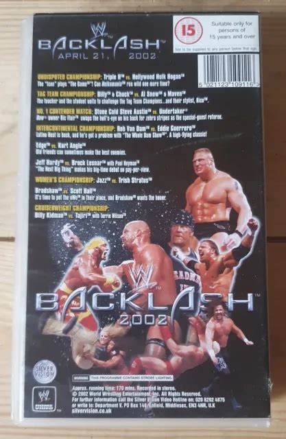 Wwf Backlash Vhs Video Tape Pal Wwe Wcw Aew Wrestling Nwo Tna Hhh