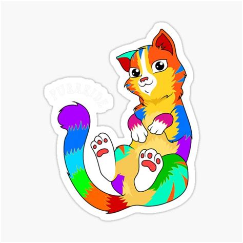 Gay Pride Cat I Purride Lesbian Lgbt Kitten Trans Sticker For Sale By