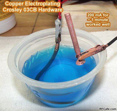 Copper Electroplating of Crosley 03CB Radio Hardware - RF Cafe