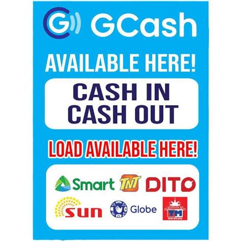 Signage Gcash Cash In Cash Out Service Fee Loading Station Lazada Ph