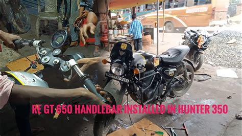 Installed Royal Enfield Gt 650 Handlebar On Hunter 350 Hunter 350 Modification 1st In