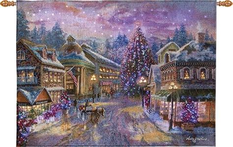 Nicky Boehme Christmas Eve Fiber Optic Wall Hanging Tapestry 36x26