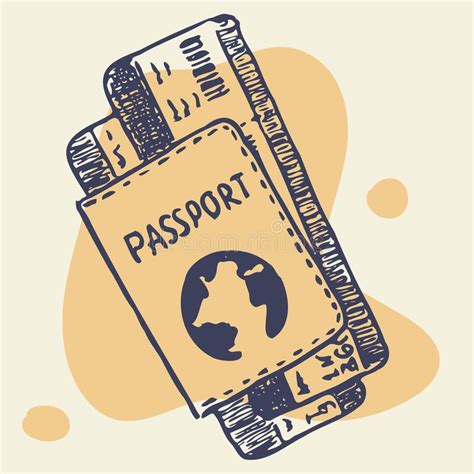 Vector Illustration Of Plane Tickets And Passport Drawn By Hand Concept Of Travel Adventure