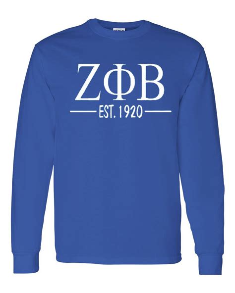 Zeta Phi Beta Custom Greek Lettered Long Sleeve T Shirt Greek Gear