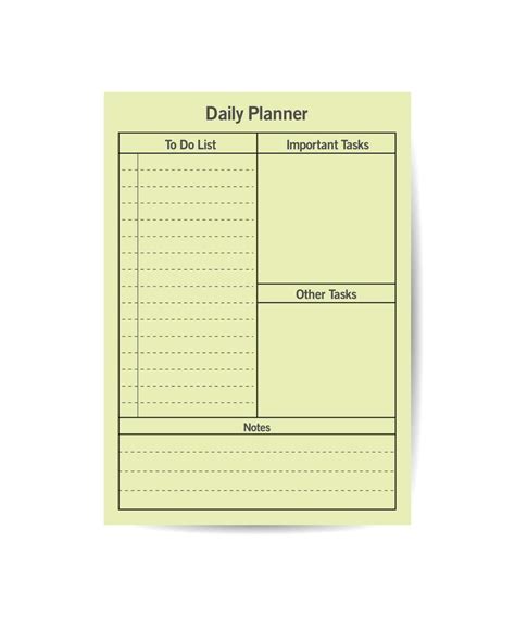 Daily Planner Printable Template Vector Plan Pages Task And Check List