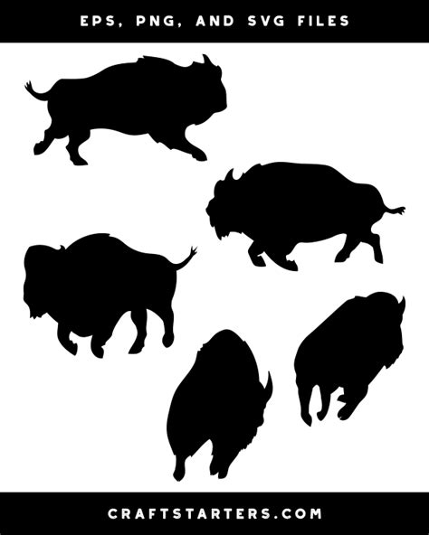 Running Buffalo Silhouette Clip Art