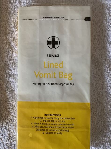 Vomit Bags X20 Lined Waterproof Disposable Bag First Aid Medical Ebay