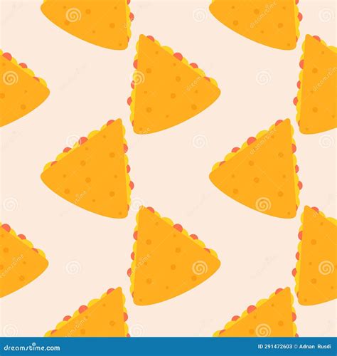 Quesadilla Flat Design Seamless Pattern Seamless Pattern With Leaves