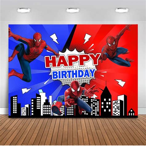 Spiderman Backdrop For Photography Children Birthday Party Decoration