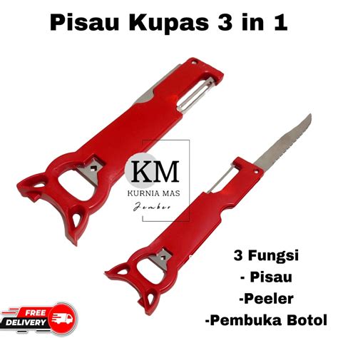 Jual Pisau Kupas In Peeler Pembuka Botol Pisau Lipat Pengupas Buah