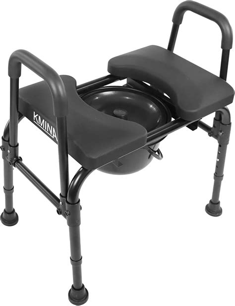 Kmina Commode Chair For Seniors With Adjustable Seat Up To Lb