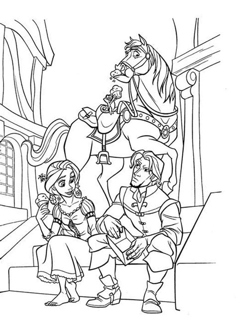 Tangled Coloring Pages Princess Rapunzel Flynn Rider Printcolorcraft