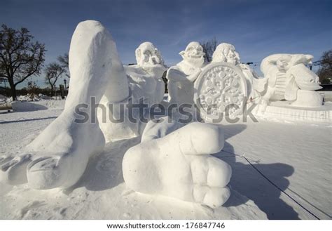 Snow Sculpture St Paul Minnesota Winter Stock Photo 176847746 ...