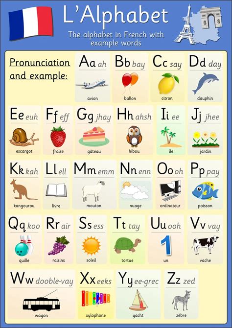 French Alphabet Poster Basic French Words French Alphabet French