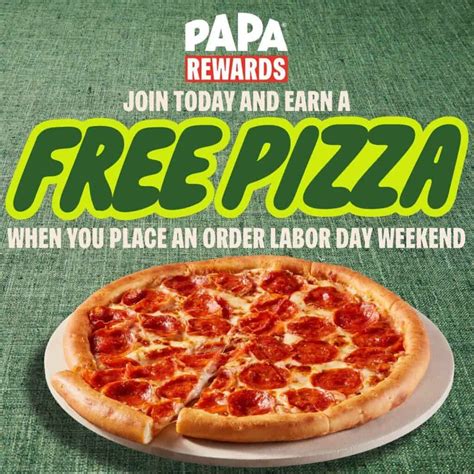 Papa Johns celebrates Labor Day weekend with free pizza giveaway ...