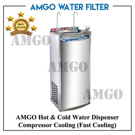 Amgo Stainless Steel Hot Cold Water Dispenser Air Compressor Fast Cooling Water Cooler
