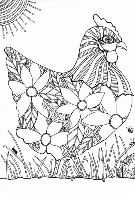 Simple Chicken Mandala coloring page - Download, Print or Color Online ...