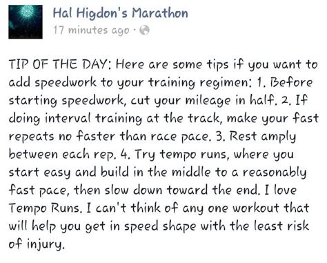 Hal Higdon S Tip Of The Day How To Add Speedwork To Your Run Training