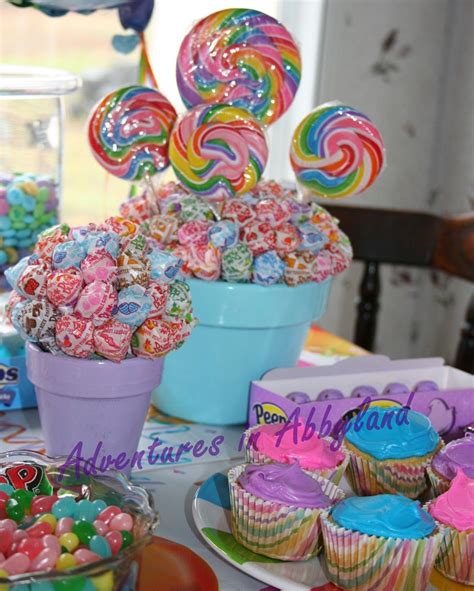 Candy Party Decor Lollipop And Dum Dum Centerpieces Candy Themed Party Candy Birthday Party