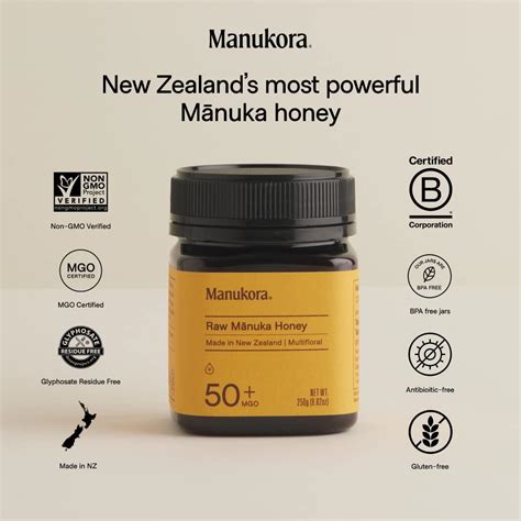 Manukora MGO 50 Multifloral Raw Manuka Honey 8 82 Oz Authentic Non