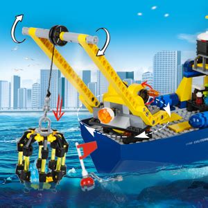 City Ocean Exploration Ship Building Kit Toy Exploration Vessel