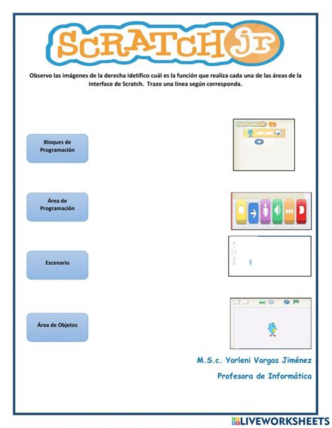 Interface De Scratch Jr Interactive Worksheet Computer Lab Lessons