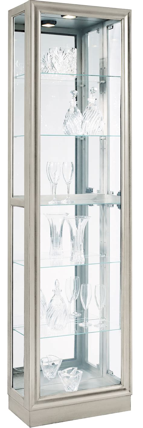 Platinum Four Adjustable Glass Shelves Curio From Pulaski