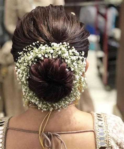 50 Bun Hairstyle For Saree With Flowers 2024 Tailoringinhindi