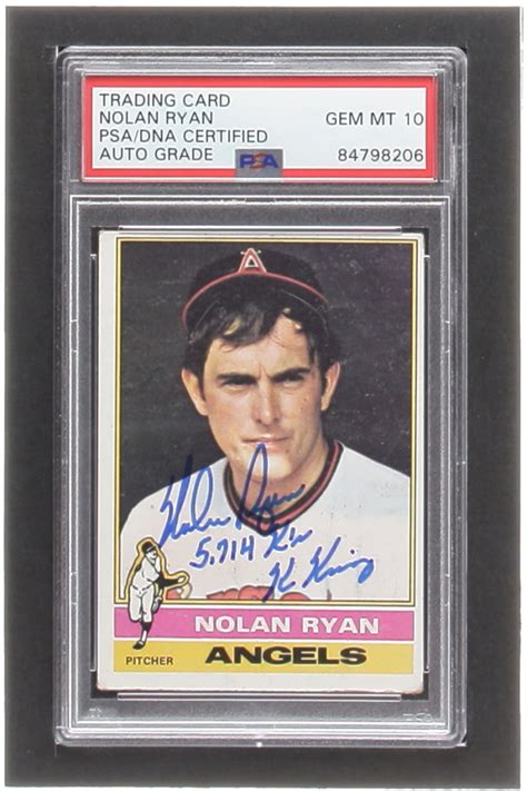 Nolan Ryan Signed 1976 Topps 330 Inscribed 5 714 K S K King PSA