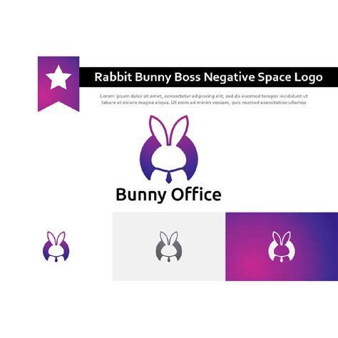 Free Rabbits Negative Space Logos Business Website Grayscale Logo