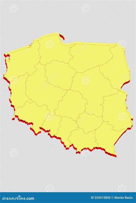Illustration And 3d Vector Of The Map Of Poland Stock Vector