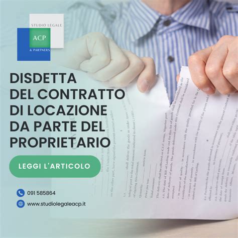 Disdetta Del Contratto Di Locazione Da Parte Del Proprietario