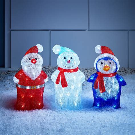 Penguin Snowman And Santa Outdoor Christmas Figures Uk