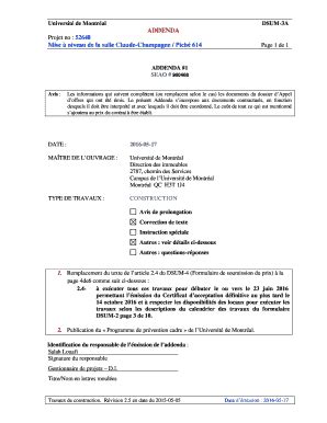 Remplissable En Ligne Addenda Mise Niveau De La Salle Claude T P