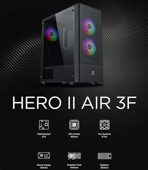 V Case Xigmatek Hero Ii Air F Black En Atx M T C Ng L C